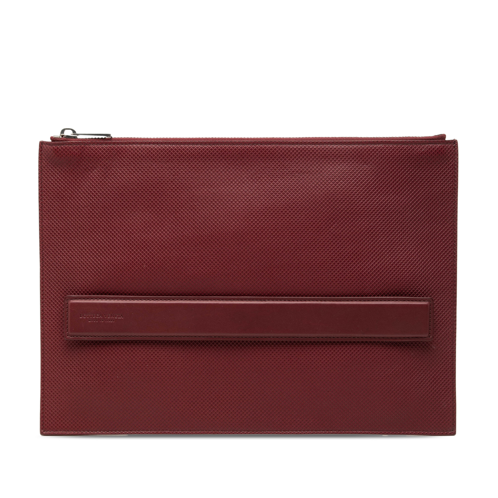Pre-Loved Bottega Veneta Textured Calfskin Marco Polo Clutch